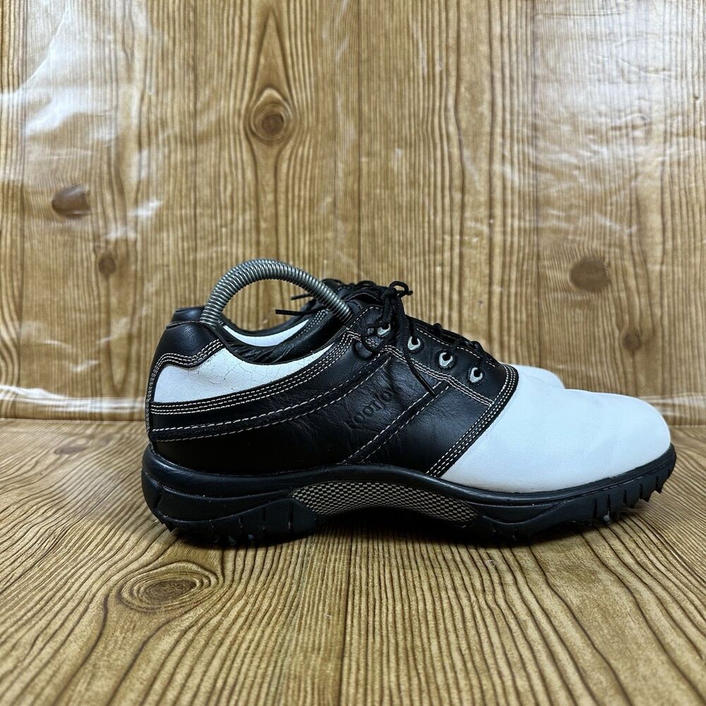 FJ Footjoy Men's Contour Casual Waterproof Brown Leather Golf Shoes Size 8.5